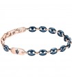 Maserati Men's Bracelet - Jewels in Rose Gold and Blue Navy Mesh with Trident
