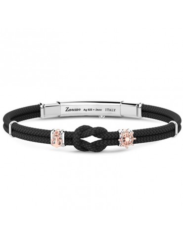 Bracciale Zancan - Regata - Nero - Nodo - Ancora - Timone - ESB276NE