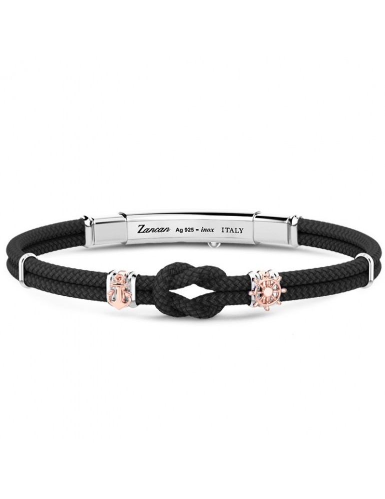 Zancan Bracelet - Regatta - Black - Knot - Anchor - Rudder - ESB276NE