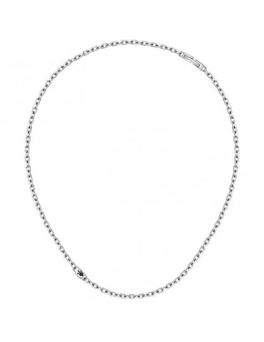 Maserati Necklace - Jewels - Rolò Chain - Steel-Black Logo -JM422AVD13 2