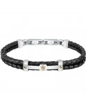 Bracciale Maserati - Jewels - Pelle - Nero - Logo - Gold - JM422AVE11