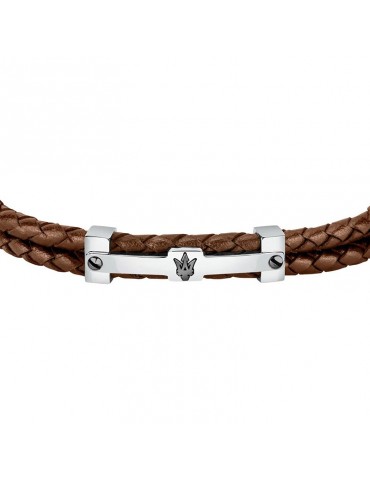 Maserati Bracelet - Jewels - Leather - Brown- Logo - JM422AVE11 2