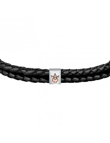 Maserati Bracelet - Jewels - Leather - Black-Logo-Rose Gold-JM422AVE13 2