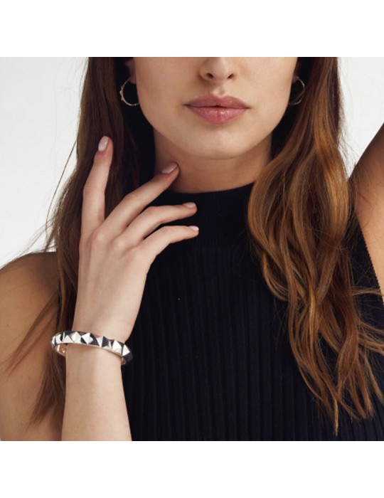 Unoaerre Bracelet - Classic - Rigid - Silver -Pyramids-EXB492G-1AR