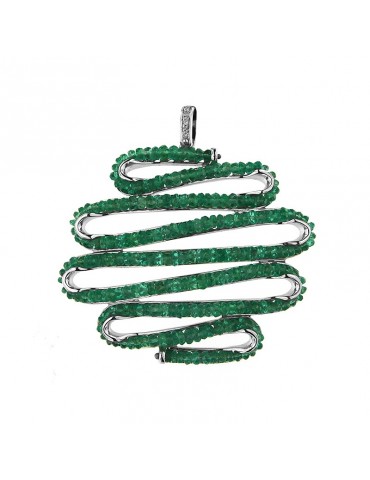 Pendente fantasia Chirico con diamanti e smeraldi da donna - 0