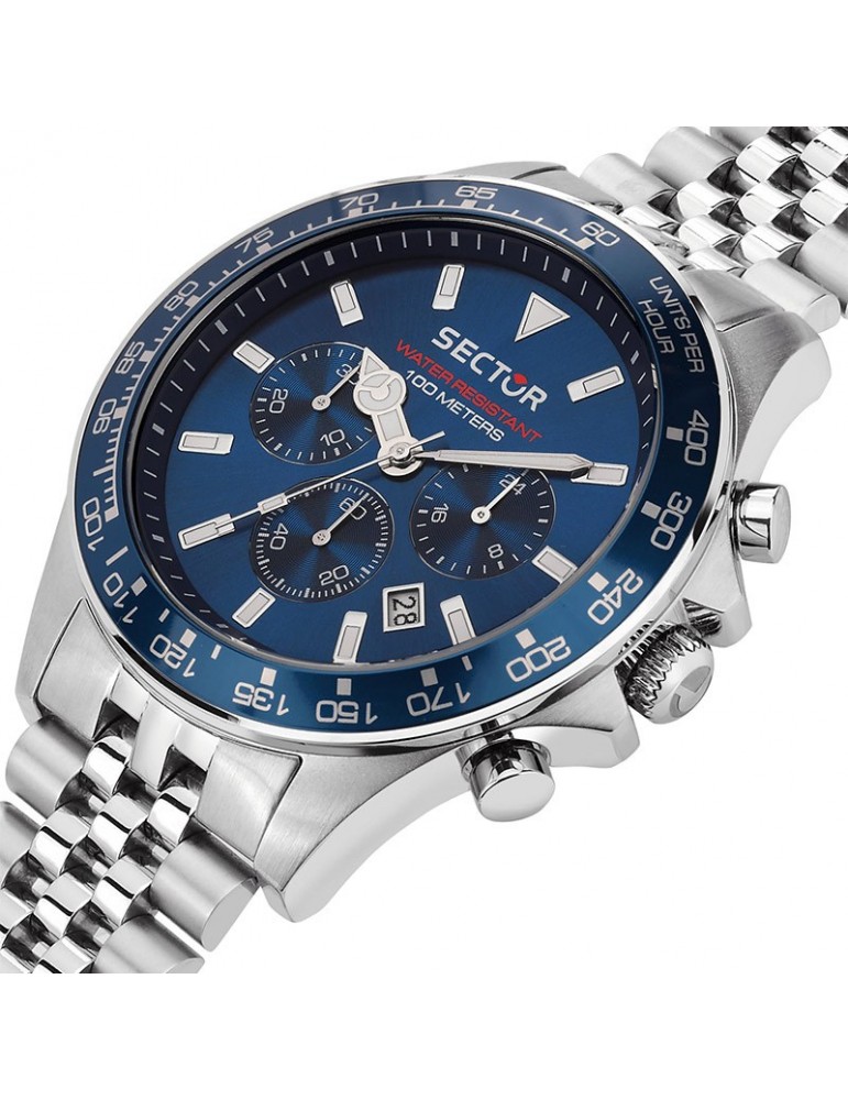Orologio Sector - 230 - Cronografo - 43mm - Silver - Blu - R3273661032
