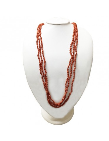 Silvia Kelly Woman's Necklace - in Gold with Mediterranean Coral and Diamonds - 0