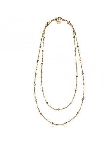 Collana Unoaerre - Bronzo Dorato - Catena Forzatina-Sfere-EXH4294G-1AR