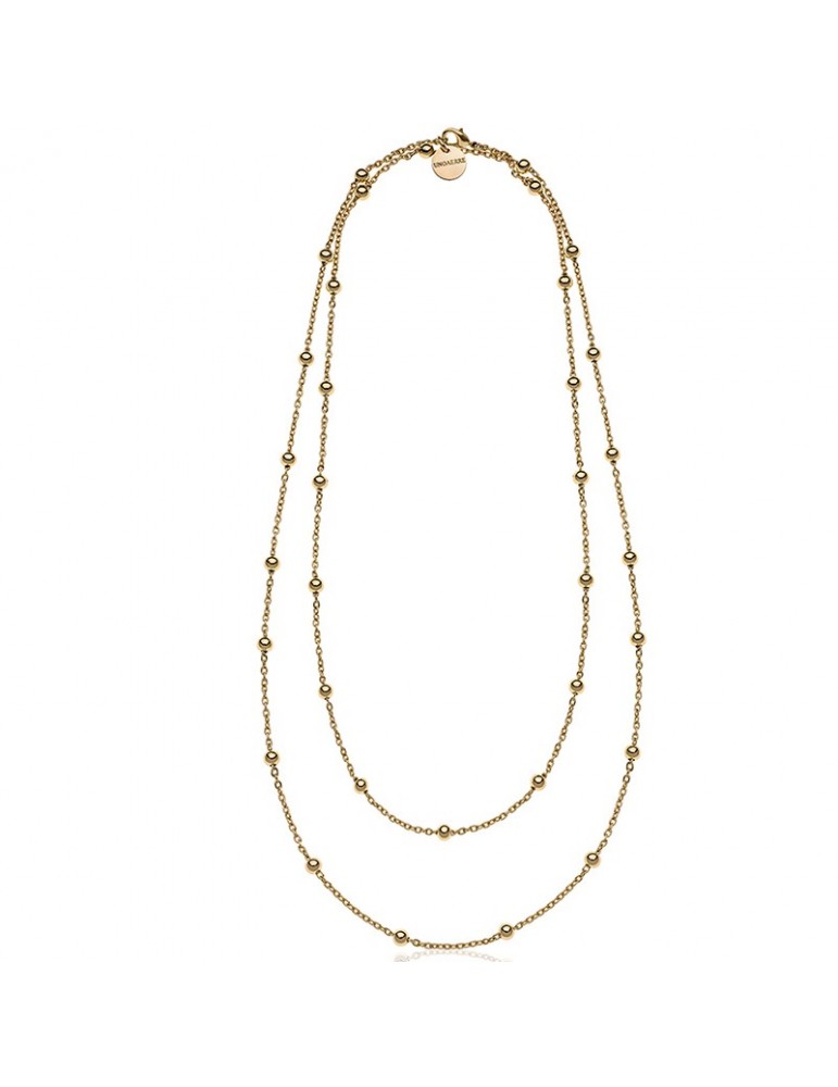 Unoaerre Necklace - Gilded Bronze - Forzatina Chain-Spheres-EXH4294G-1AR