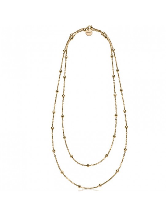 Unoaerre Necklace - Gilded Bronze - Forzatina Chain-Spheres-EXH4294G-1AR