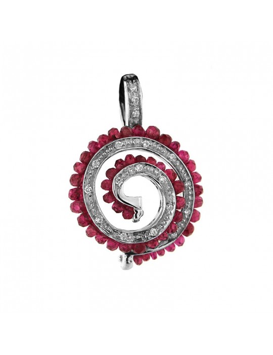 Pendente Chirico con diamanti e rubini da donna - 0