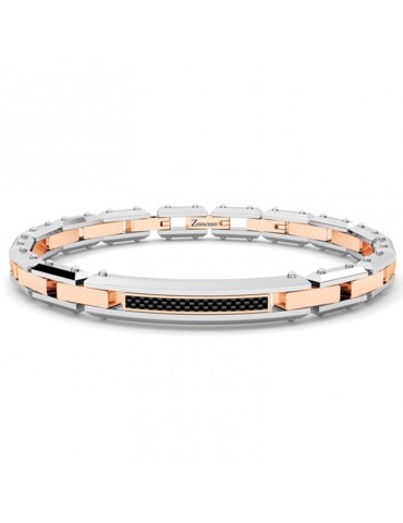 Zancan Bracelet - Hi-Teck - Rose Steel - Carbon Fiber - EHB270