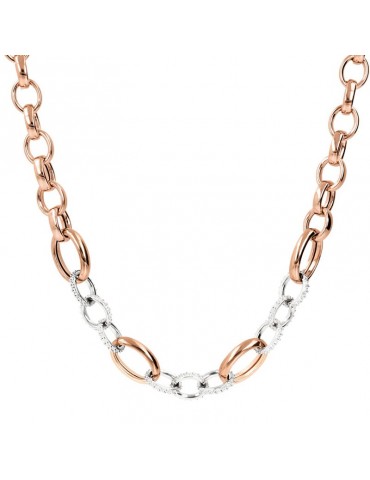 Bronzallure Necklace - Altissima - Chain - White Zircons -WSBZ02022W