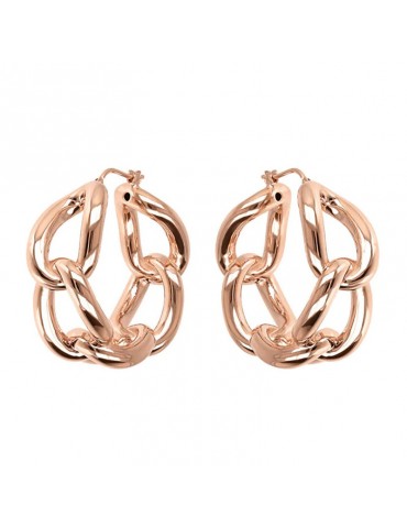Bronzallure Earrings - Purity - Torchon-Rose Gold Circle-WSBZ01973R