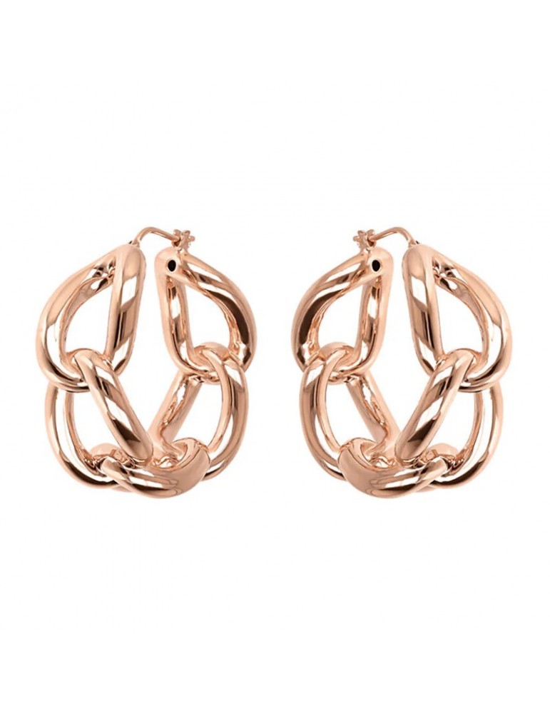 Bronzallure Earrings - Purity - Torchon-Rose Gold Circle-WSBZ01973R