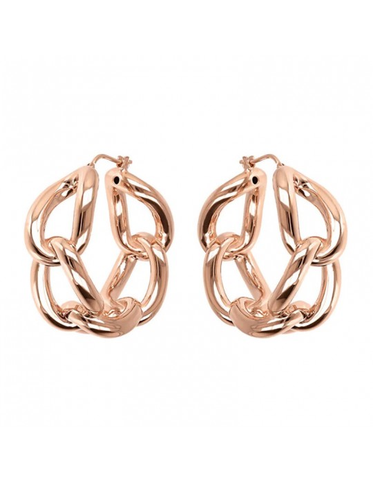 Bronzallure Earrings - Purity - Torchon-Rose Gold Circle-WSBZ01973R
