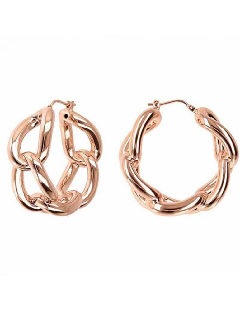 Bronzallure Earrings - Purity - Torchon-Rose Gold Circle-WSBZ01973R