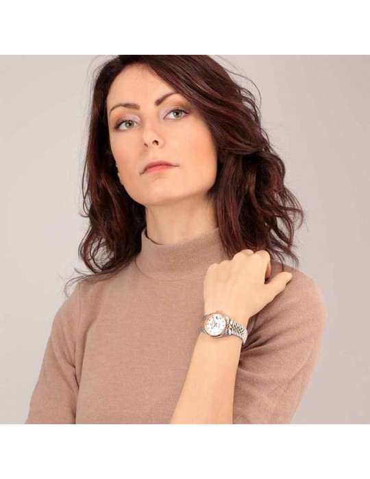 Philip Watch Woman's Watch - Caribe Time and Date 31mm Rose Gold Mother of Pearl with Natural Diamonds - 0