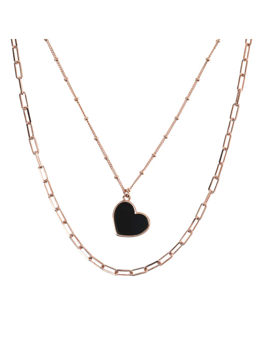 Collana Bronzallure  - Alba - Doppio Filo - Cuore-Pendente-WSBZ01890BO