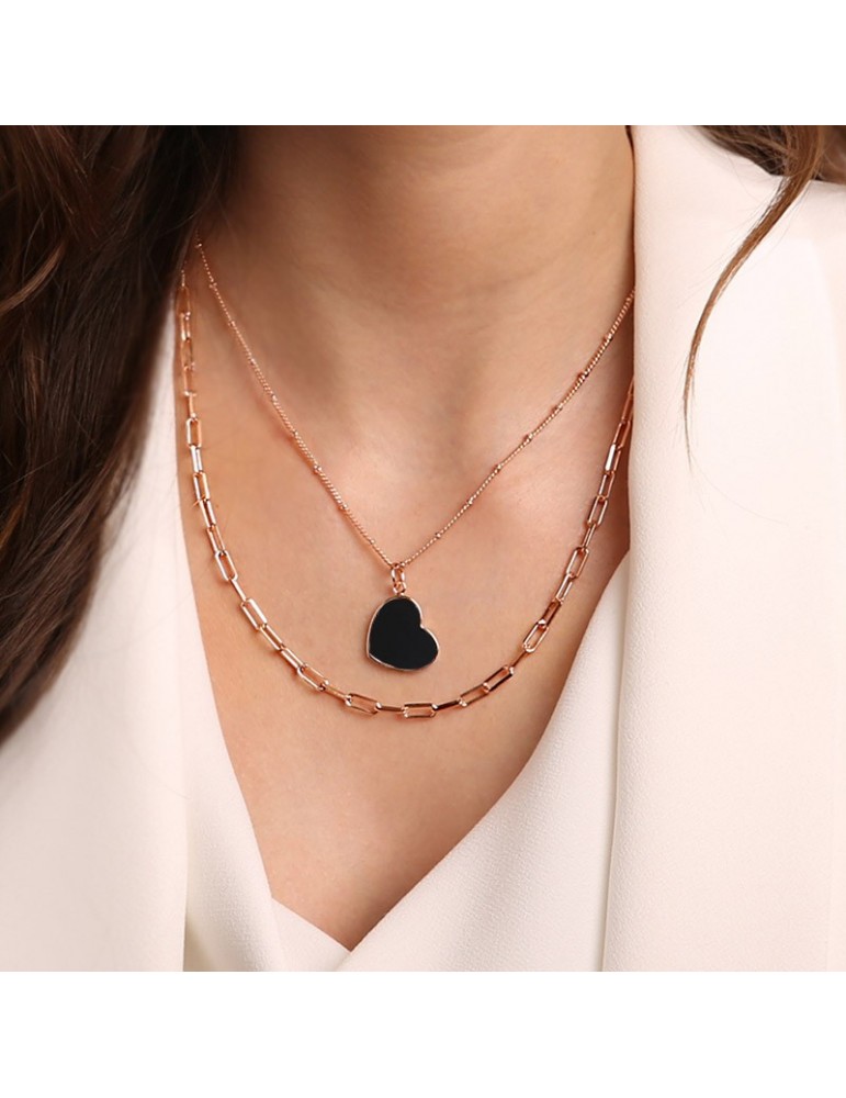 Collana Bronzallure  - Alba - Doppio Filo - Cuore-Pendente-WSBZ01890BO