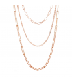 Bronzallure Women's Necklace - Multi-strand Purity with Rose Gold Magnetic Closure