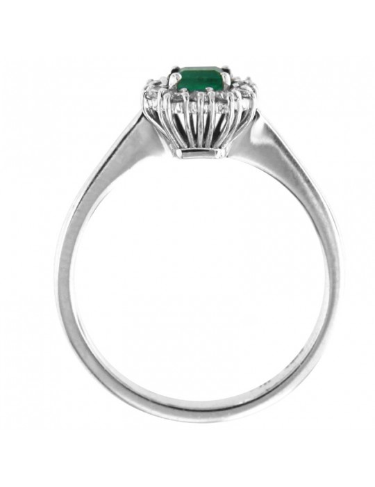 Anello Crieri - Bogotá - Oro - Diamanti - Smeraldo 0,35 ct - AFSPPK035EC1140