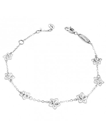 Lorenzo Ungari Woman's Bracelet - Le Scintille in 18K White Gold with Flowers - 0