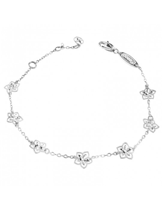 Bracciale Lorenzo Ungari - Le Scintille - Oro Bianco - Fiori - UNG202