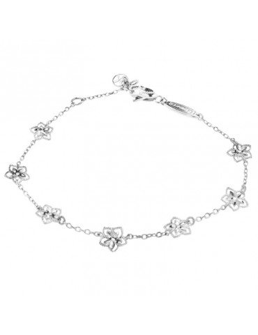 Lorenzo Ungari Woman's Bracelet - Le Scintille in 18K White Gold with Flowers - 0 2