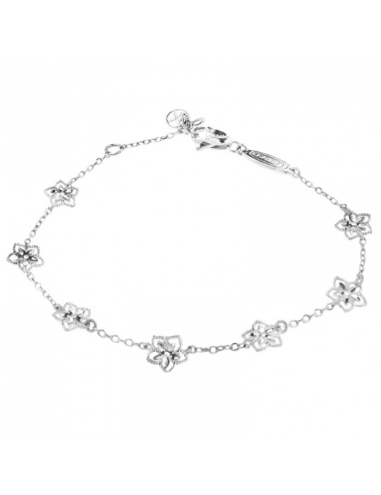 Bracciale Lorenzo Ungari - Le Scintille - Oro Bianco - Fiori - UNG202