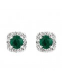 Orecchini Crieri - Bogotá - Oro Bianco - Diamanti - Smeraldi 0,48 ct - OPLPPK073DE1000