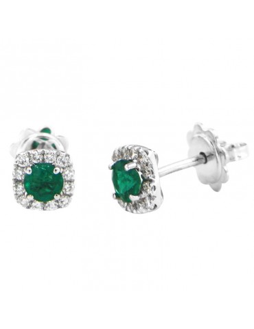 Orecchini Crieri - Bogotá - Oro Bianco - Diamanti - Smeraldi 0,48 ct - OPLPPK073DE1000 2