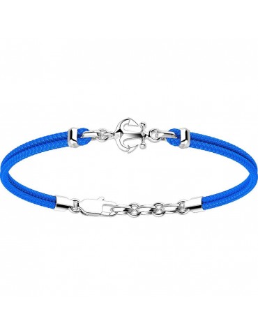 Zancan Men's Bracelet - Regatta - Light Blue Kevlar - Anchor - EXB674AZ