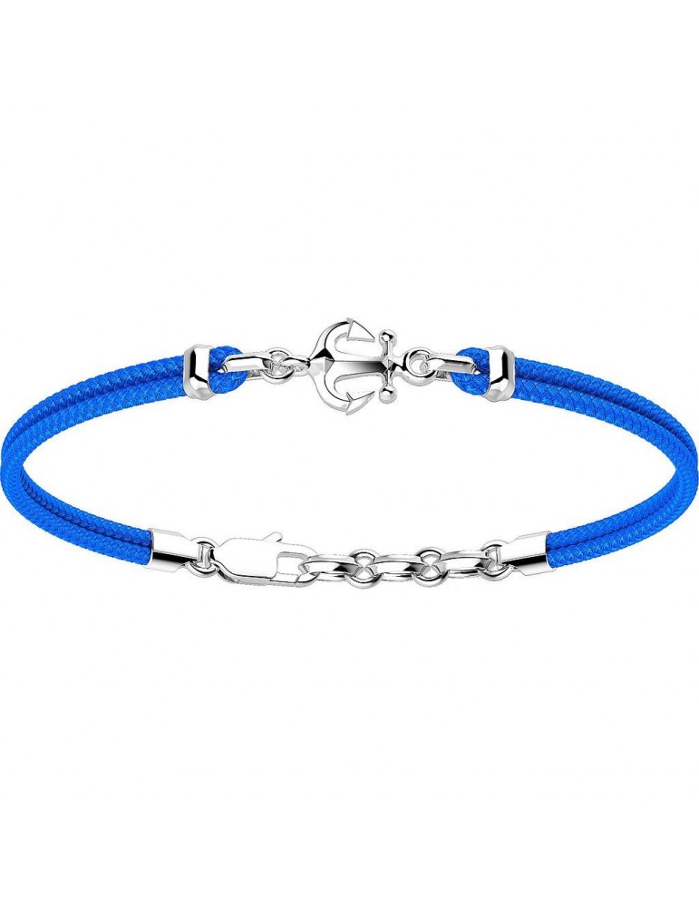 Zancan Men's Bracelet - Regatta - Light Blue Kevlar - Anchor - EXB674AZ