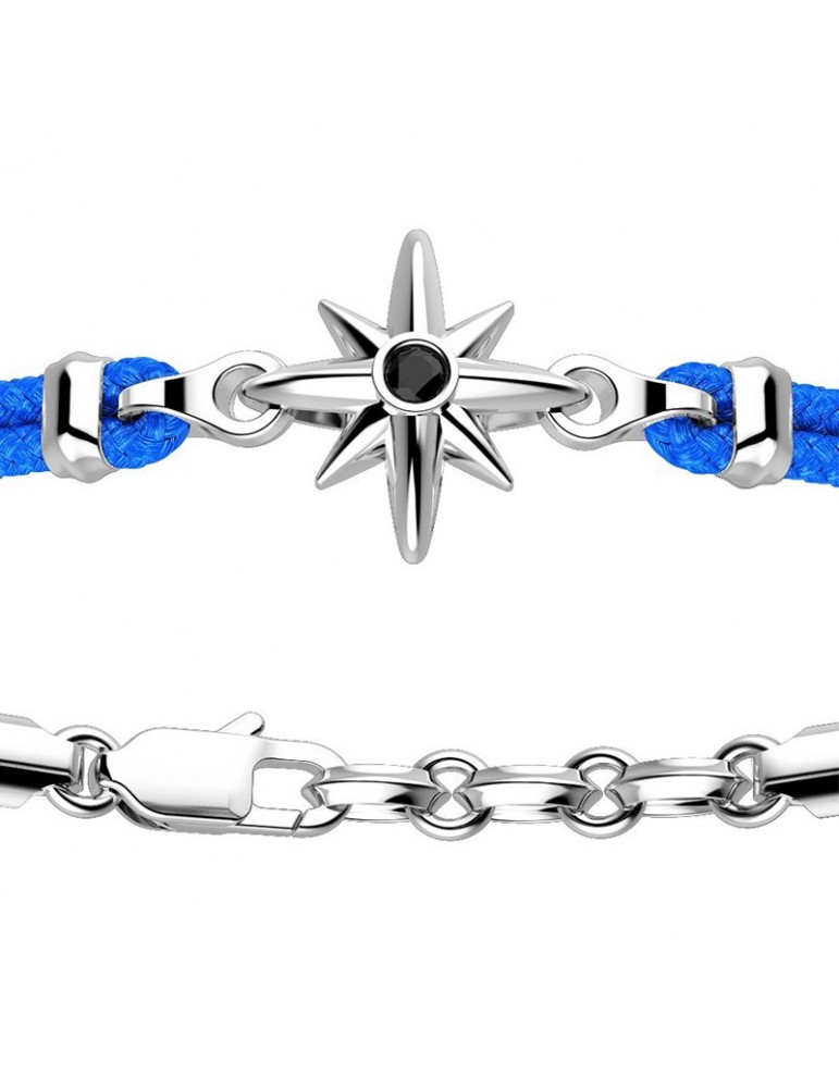 Bracciale Zancan - Regata - Kevlar - Azzurro - Rosa dei Venti-EXB675AZ
