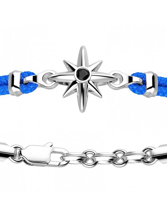 Zancan Bracelet - Regatta - Kevlar - Light Blue - Wind Rose-EXB675AZ