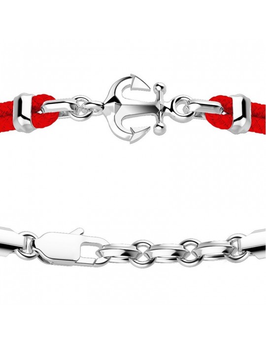 Zancan Men's Bracelet - Regatta - Red Kevlar - Anchor - EXB674RO