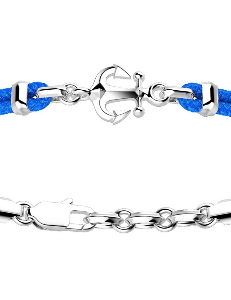 Bracciale Zancan da Uomo - Regata - Kevlar Azzurro - Ancora - EXB674AZ