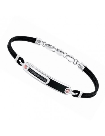 Bracciale Zancan - Rekord - Kevlar Nero -Placca-Spinelli Neri-EXB399RN