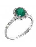 Ring Crieri Woman - Bogotá in 18K White Gold with Natural Diamonds and Emerald 0,86ct - 0
