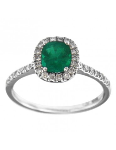 Ring Crieri Woman - Bogotá in 18K White Gold with Natural Diamonds and Emerald 0,86ct - 0 2