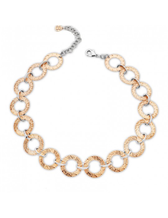 Boccadamo Necklace - Magic Circle - Rose Gold-Circular Meshes-XGR572RS