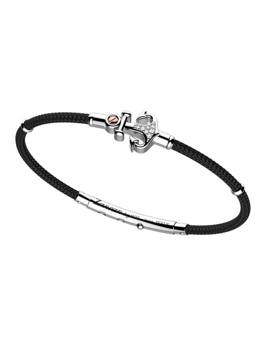 Zancan Bracelet - Regatta - 925% Silver - Anchor - Sapphires -EXB764RNE