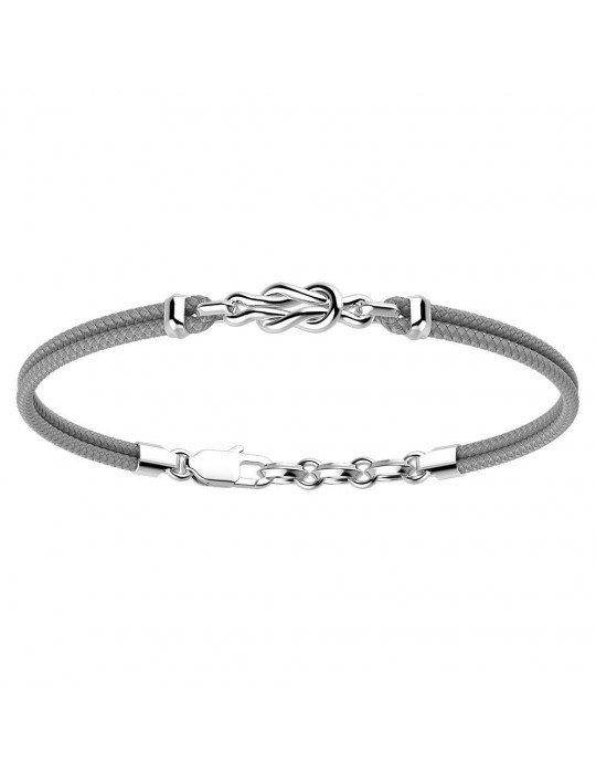 Zancan Bracelet - Regatta - Gray Kevlar - Knot-925% Silver -EXB673GR