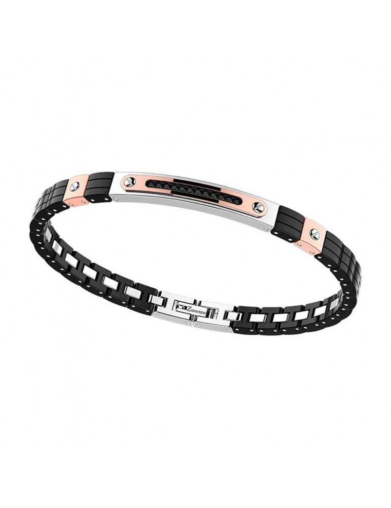 Bracciale Zancan - Hi Teck - Acciaio 316L - Spinelli Neri - EHB145