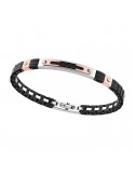 Zancan Bracelet - Hi Teck - 316L Steel - Black Spinels - EHB145