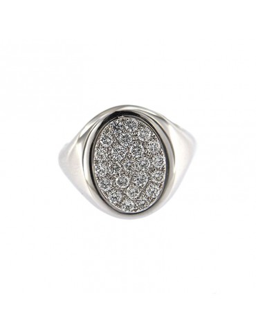 Picca ring in white gold and diamonds for woman - 0 2