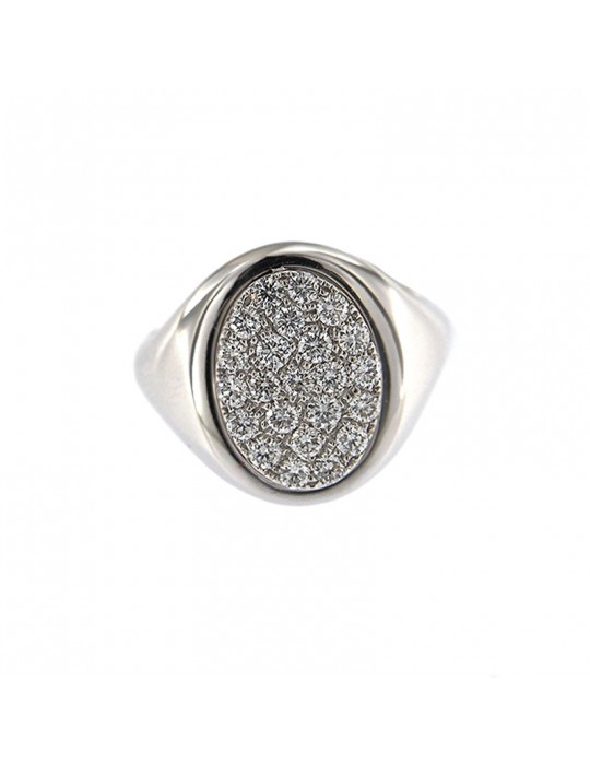 Picca ring in white gold and diamonds for woman - 0