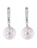Picca Pearl's Earrings - Australian South Sea in White Gold with Diamonds - 0