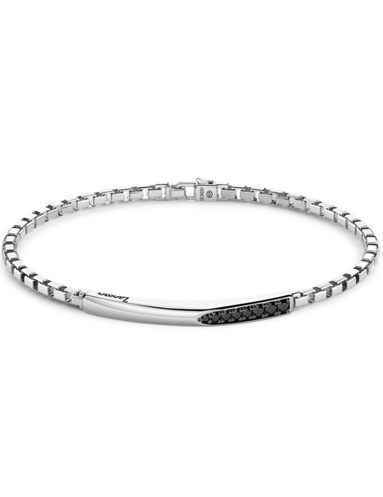 Zancan Bracelet - Insignia 925 - Central Plate-Black Spinels-EXB820